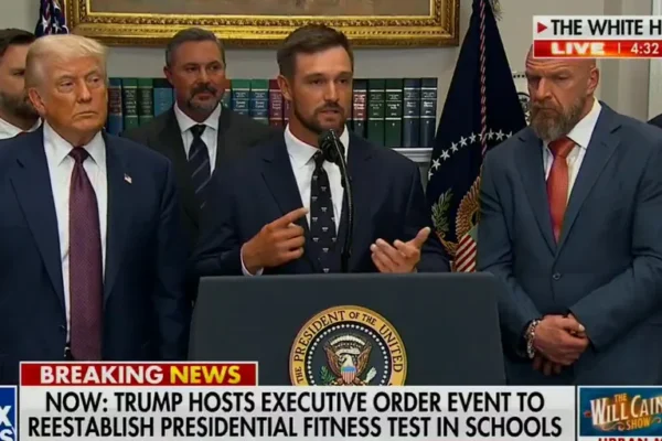 Why was Bryson DeChambeau in the White House alongside Donald Trump and WWE star Triple H?