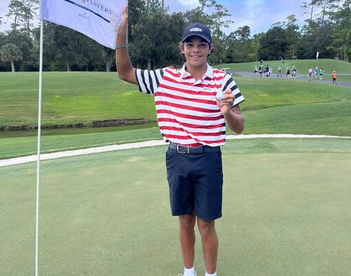 Watch Charlie Woods make a hole-in-one at TPC Sawgrass during Junior Players